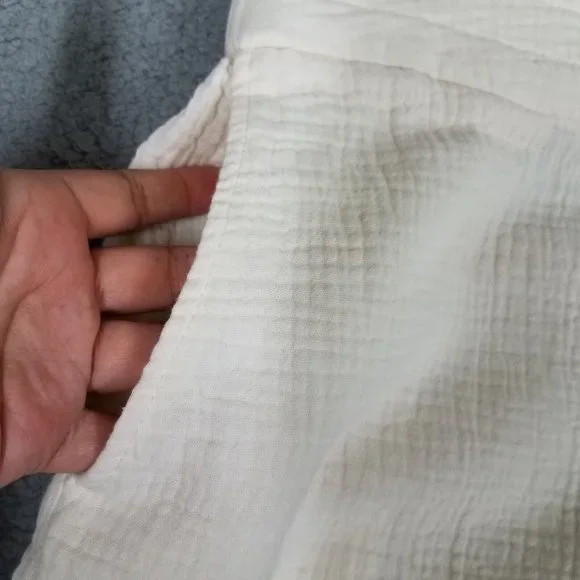 NEW Soft Surroundings Women's 1X Pants Crop Gauze Beach Pull On Casual Ivory - Picture 5 of 16